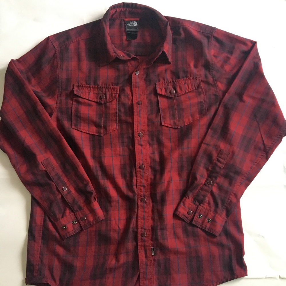 The North Face Red Plaid Pocket Button Up Shirt